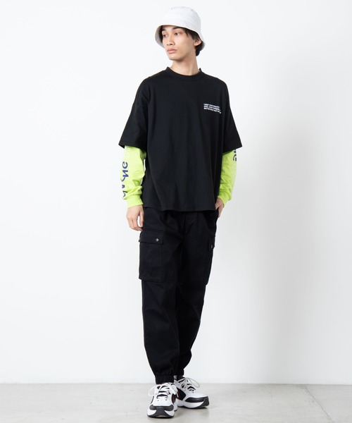 WEGO(ウィゴー)の「WEGO/ビッグシルエットレイヤードロゴロンT(Tシャツ/カットソー・メンズ・ホワイト/ブラック/グレー系その他・MEDIUM/LARGE)」の14枚目の写真