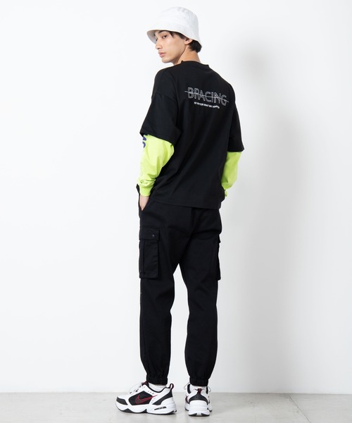 WEGO(ウィゴー)の「WEGO/ビッグシルエットレイヤードロゴロンT(Tシャツ/カットソー・メンズ・ホワイト/ブラック/グレー系その他・MEDIUM/LARGE)」の15枚目の写真