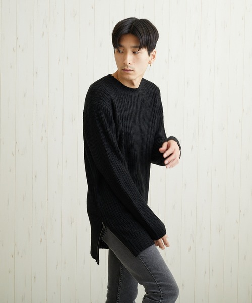 Bling Leads（ブリングリーズ）の「《Bling Leads》ロングニット（ニット/セーター・レディース・ベージュ/ブラック/カーキ/グレー/パープル/アイボリー・MEDIUM/LARGE）」の14枚目の写真