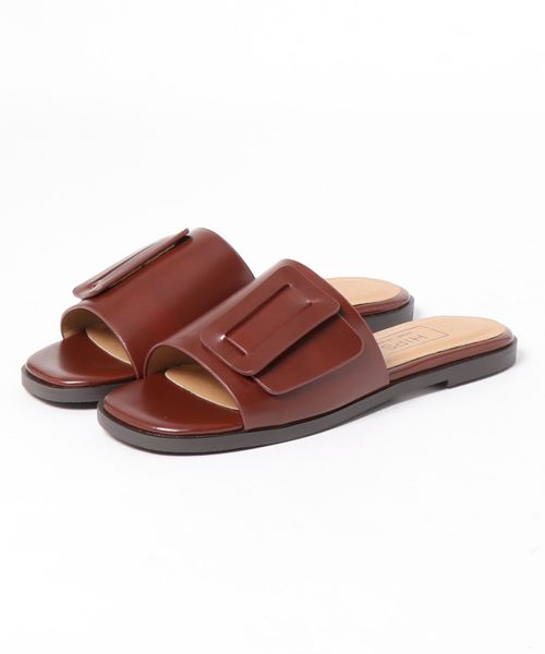 HIPS(ヒップス)の「バックルミュール(サンダル・レディース・ブラック/ダークブラウン/ダークグリーン/アイボリー・M/L/S)」の1枚目の写真