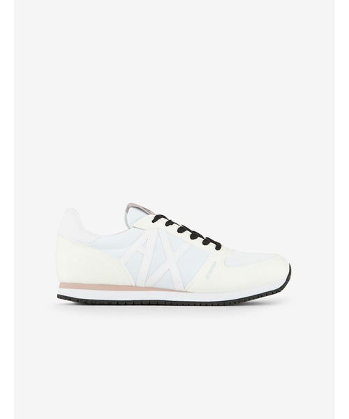ARMANI EXCHANGE(アルマーニエクスチェンジ)の「【A|Xアルマーニ エクスチェンジ】AXロゴ レースアップナイロンスニーカー(スニーカー・レディース・ライトブルー/ホワイト×ホワイト/ブラック・36/38/37/39)」の4枚目の写真