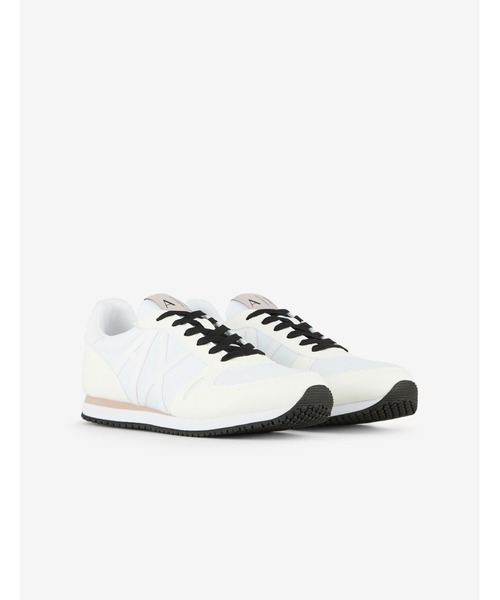 ARMANI EXCHANGE(アルマーニエクスチェンジ)の「【A|Xアルマーニ エクスチェンジ】AXロゴ レースアップナイロンスニーカー(スニーカー・レディース・ライトブルー/ホワイト×ホワイト/ブラック・36/38/37/39)」の13枚目の写真