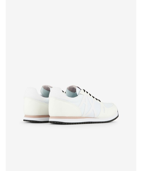 ARMANI EXCHANGE(アルマーニエクスチェンジ)の「【A|Xアルマーニ エクスチェンジ】AXロゴ レースアップナイロンスニーカー(スニーカー・レディース・ライトブルー/ホワイト×ホワイト/ブラック・36/38/37/39)」の9枚目の写真