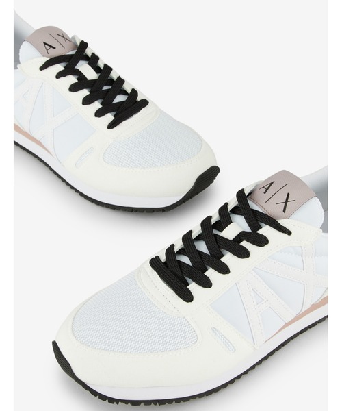 ARMANI EXCHANGE(アルマーニエクスチェンジ)の「【A|Xアルマーニ エクスチェンジ】AXロゴ レースアップナイロンスニーカー(スニーカー・レディース・ライトブルー/ホワイト×ホワイト/ブラック・36/38/37/39)」の15枚目の写真