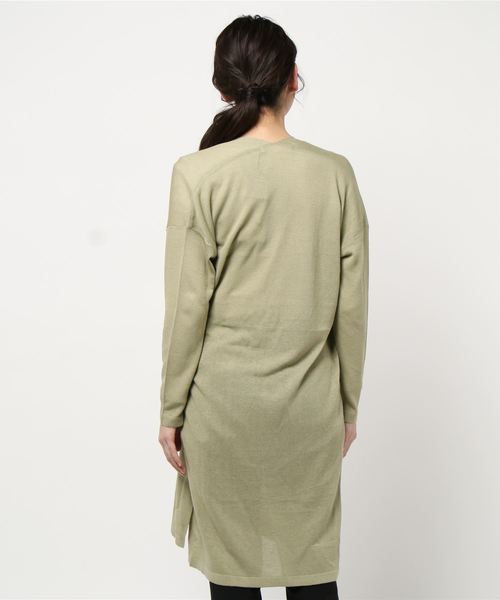 KOBE LETTUCE（コウベレタス）の「リネン混ハイゲージロングニットカーディガン（カーディガン/ボレロ・レディース・ベージュ/ネイビー/ミント/ベージュ系その他・FREE）」の6枚目の写真