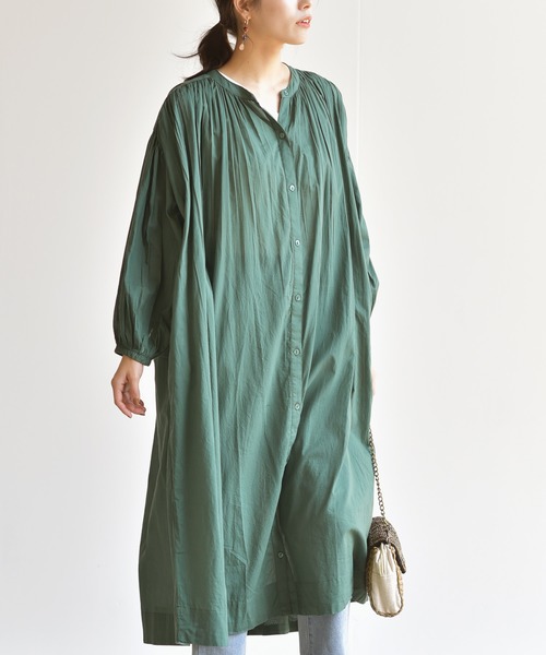 ボリューム袖ノーカラーシャツワンピース シャツワンピース Rps アールピーエス のファッション通販 Zozotown