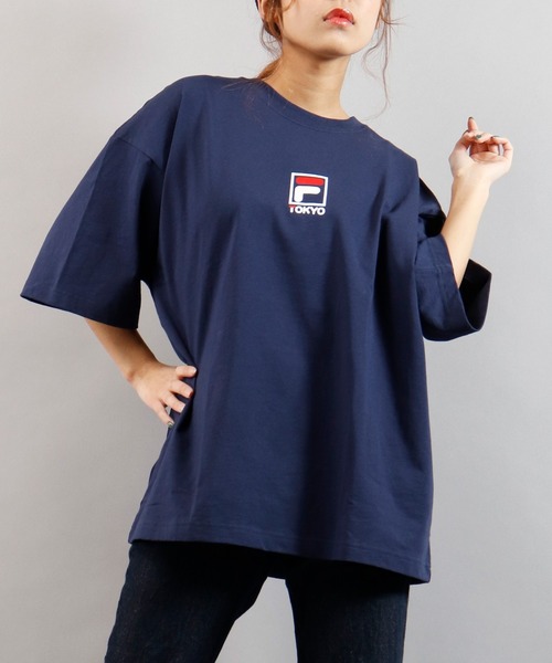 FILA HERITAGE(フィラヘリテージ)の「FILA heritage ブランドロゴプリント ビッグシルエット 半袖Tシャツ(Tシャツ/カットソー・メンズ・ホワイト/ネイビー/ブラック/レッド・M/2XL/L/XL)」の9枚目の写真