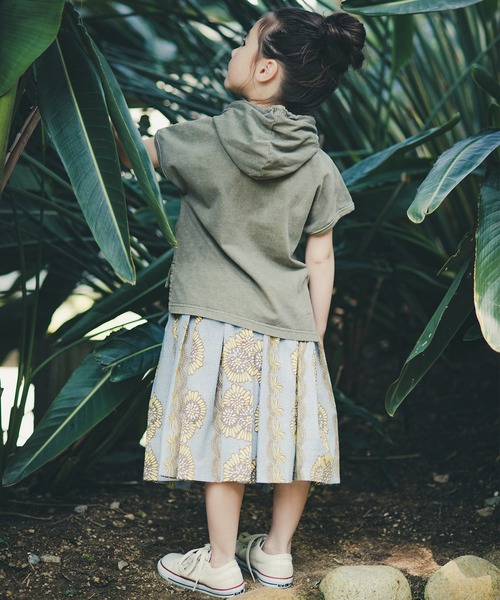 RADCHAP（ラッドチャップ）の「ピグメントフードフレンチスリーブTシャツ（Tシャツ/カットソー・キッズ・ピンク/カーキオリーブ・90cm/100cm/110cm/120cm/130cm/140cm/150cm）」の5枚目の写真