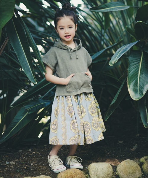 RADCHAP（ラッドチャップ）の「ピグメントフードフレンチスリーブTシャツ（Tシャツ/カットソー・キッズ・ピンク/カーキオリーブ・90cm/100cm/110cm/120cm/130cm/140cm/150cm）」の3枚目の写真