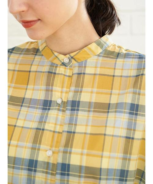 earth music&ecology（アースミュージックアンドエコロジー）の「60ローンシャツワンピース ＊（ワンピース・レディース・ベージュ/ネイビー/ブラウン/グレー/レッド/イエロー・FREE）」の22枚目の写真