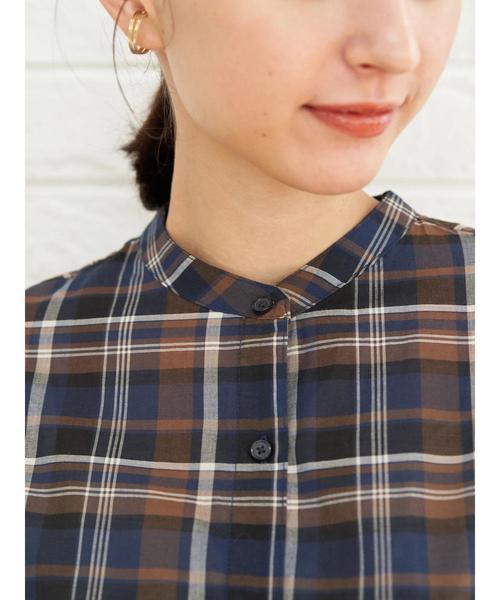 earth music&ecology（アースミュージックアンドエコロジー）の「60ローンシャツワンピース ＊（ワンピース・レディース・ベージュ/ネイビー/ブラウン/グレー/レッド/イエロー・FREE）」の18枚目の写真