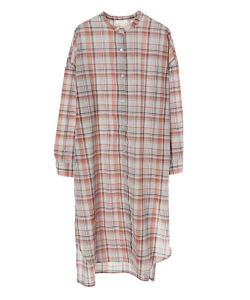 earth music&ecology（アースミュージックアンドエコロジー）の「60ローンシャツワンピース ＊（ワンピース・レディース・ベージュ/ネイビー/ブラウン/グレー/レッド/イエロー・FREE）」の12枚目の写真