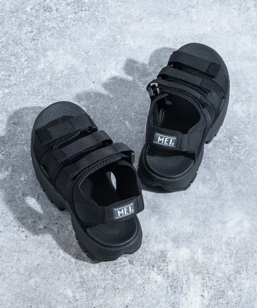 MEI（メイ）の「MEI メイ RECYCLE TAPE SANDAL ベルクロ スポーツサンダル フラットサンダル スニーカーサンダル MEI-SDL-200003（サンダル・レディース・ブラック/ネイビー/オリーブ/ベージュ・S/L/M）」の8枚目の写真