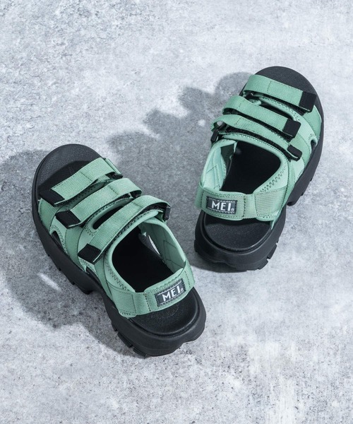MEI（メイ）の「MEI メイ RECYCLE TAPE SANDAL ベルクロ スポーツサンダル フラットサンダル スニーカーサンダル MEI-SDL-200003（サンダル・レディース・ブラック/ネイビー/オリーブ/ベージュ・S/L/M）」の15枚目の写真