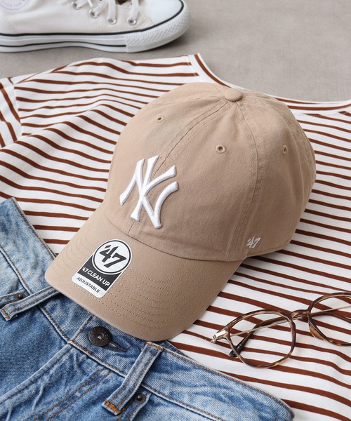 '47（フォーティーセブン）の「MLB公認 ’47BRAND CLEAN UP CAP クリーナップキャップ BBCAP（キャップ・メンズ・オフホワイト/カーキ/ナチュラル/カーキ系1/カーキ系2/ブルー/レッド/ブラック/カーキ系/ロイヤルブルー・FREE）」の7枚目の写真