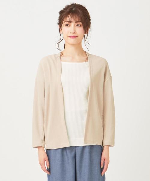 ANY SIS(エニィスィス)の「【2SET】ドルマンカーデ×トップス ツインセット(ニット/セーター・レディース・ブラック系/ベージュ系/アイボリー系・2)」の6枚目の写真