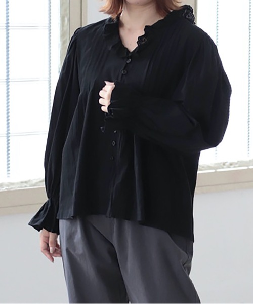 sakishimatokyo(サキシマトーキョー)の「【ZOZO限定】サキシマamp「エリレースデザインブラウス」(シャツ/ブラウス・レディース・ブラック/ベージュ/ホワイト・FREE)」の4枚目の写真