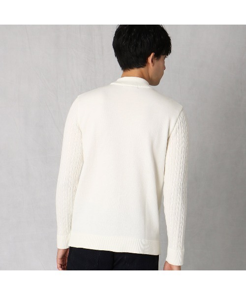 COMME CA MEN(コムサメン)の「モックネックケーブルスリーブセーター(ニット/セーター・メンズ・キャメル/ホワイト/サックスブルー・LARGE/MEDIUM)」の7枚目の写真