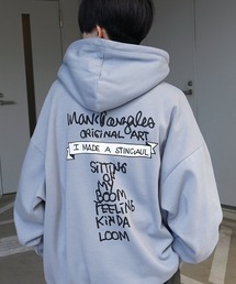 24SS【MARK GONZALES ARTWORK COLLECTION / マーク ゴンザレス】別注 ビッグシルエット イラストバックプリント プルオーバーパーカー フーディー カットソー ユニセックス