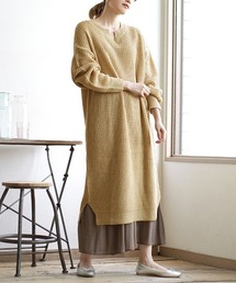 e-zakkamania stores | キーネック ワッフルニットワンピース(ワンピース)