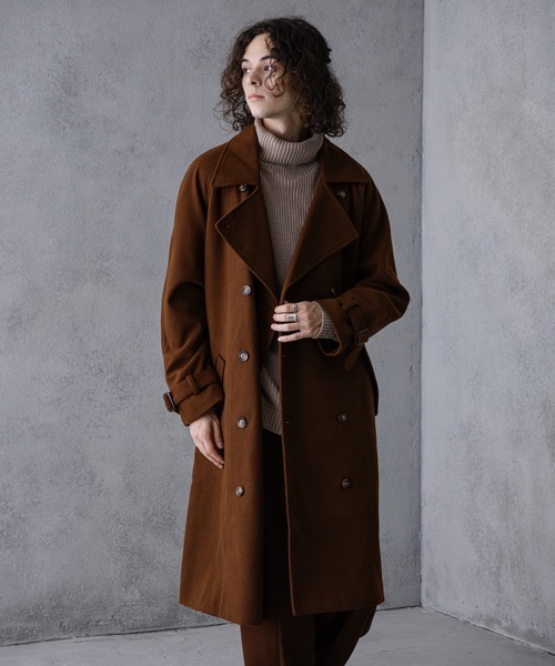 UNIIT(ユニット)の「【UNIIT】トレンチコート ビッグラペルテーラードコート セットアップ対応商品(トレンチコート・メンズ・ベージュ/ブラウン・LARGE/MEDIUM)」の2枚目の写真