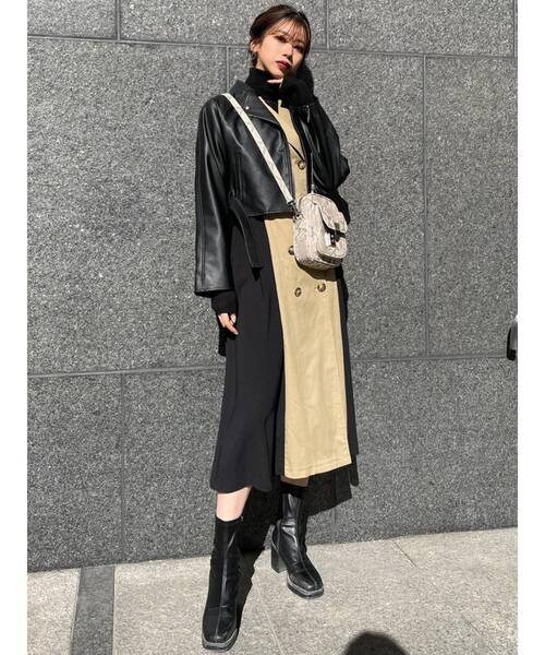 MURUA（ムルーア）の「チャンキーストレッチブーツ（ブーツ・レディース・ブラック/アイボリー・35/36/37）」の10枚目の写真