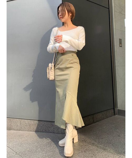 MURUA（ムルーア）の「チャンキーストレッチブーツ（ブーツ・レディース・ブラック/アイボリー・35/36/37）」の3枚目の写真