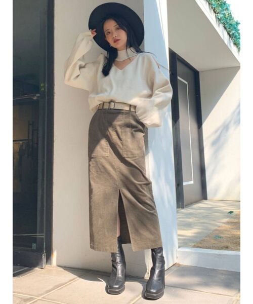 MURUA（ムルーア）の「チャンキーストレッチブーツ（ブーツ・レディース・ブラック/アイボリー・35/36/37）」の21枚目の写真