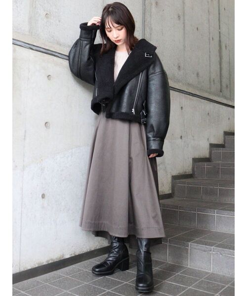 MURUA（ムルーア）の「チャンキーストレッチブーツ（ブーツ・レディース・ブラック/アイボリー・35/36/37）」の14枚目の写真