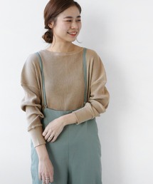 JOURNAL STANDARD relume（ジャーナルスタンダード　レリューム）の「コットンテレコリブ ボートネックワイドチュニック◆（Tシャツ/カットソー）」