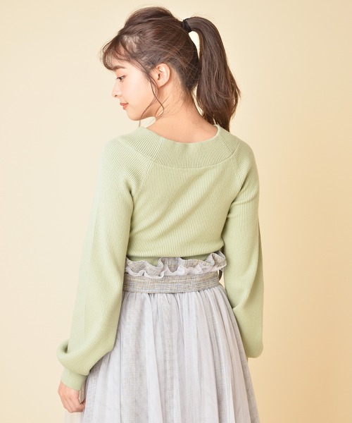 MIIA（ミーア）の「[ZOZO限定カラー]4WAY長袖リブニット（ニット/セーター・レディース・ブラック/ベージュ/パープル/オフホワイト/オレンジ/ブルー/グリーン・FREE）」の10枚目の写真