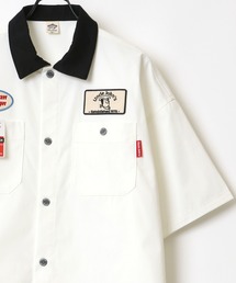 AMERICAN SHOP SIGN/アメリカンショップサイン Uncle John's ワッペン クレリック ストライプ ワークシャツ