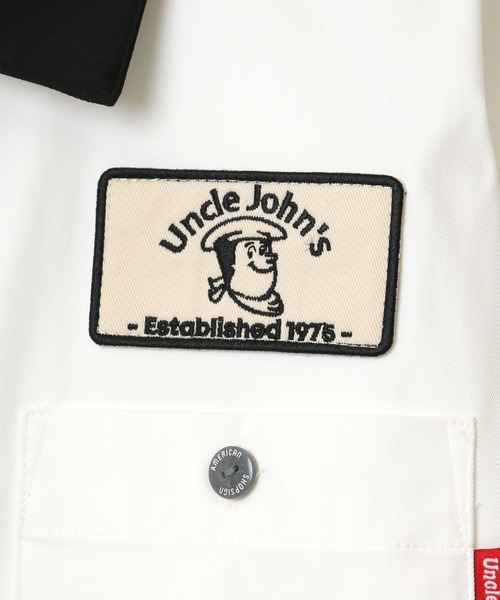 AMERICAN SHOP SIGN（アメリカンショップサイン）の「AMERICAN SHOP SIGN/アメリカンショップサイン Uncle John's ワッペン クレリック ストライプ ワークシャツ（シャツ/ブラウス・メンズ・オフホワイト/サックスブルー/ブラック系その他/ホワイト系その他/チャコール・LL/M/L）」の14枚目の写真
