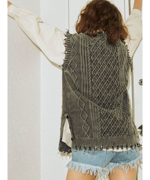 jouetie（ジュエティ）の「ベストレイヤードシャツセット（シャツ/ブラウス・レディース・オレンジ/ネイビー/オフホワイト/グリーン・MEDIUM）」の15枚目の写真