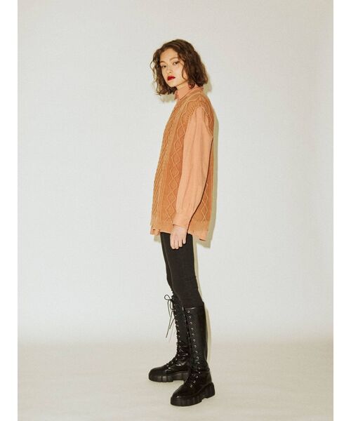 jouetie（ジュエティ）の「ベストレイヤードシャツセット（シャツ/ブラウス・レディース・オレンジ/ネイビー/オフホワイト/グリーン・MEDIUM）」の17枚目の写真