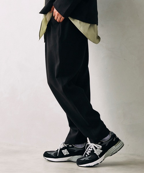 journal standard／ジャーナルスタンダード　サムエルパンツ　黒 ストレッチボリュームイージーパンツ（スラックス）｜JOURNAL