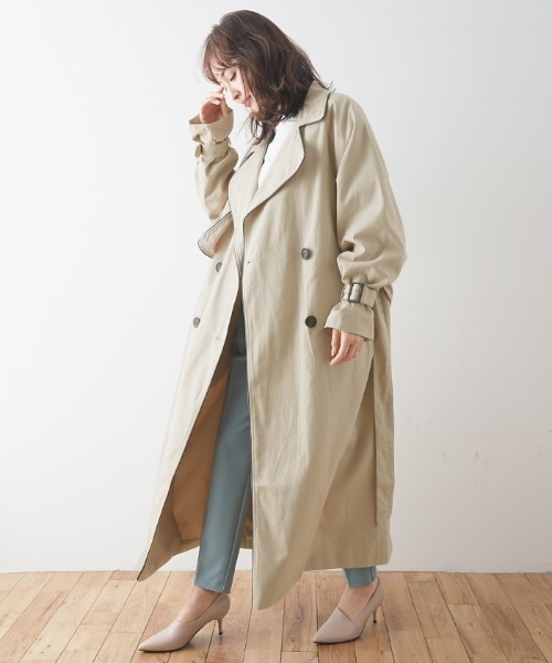 Futier land（フューティアランド）の「ワイドパイピングトレンチコート（トレンチコート・レディース・ベージュ/イエロー/ライトベージュ・FREE）」の10枚目の写真