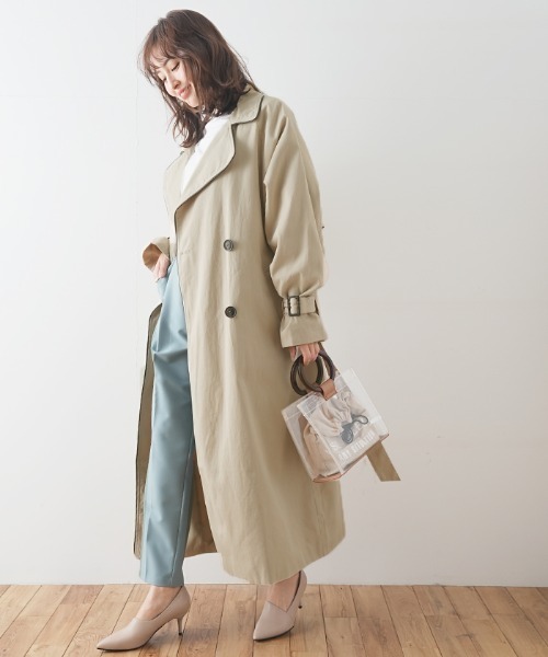 Futier land（フューティアランド）の「ワイドパイピングトレンチコート（トレンチコート・レディース・ベージュ/イエロー/ライトベージュ・FREE）」の4枚目の写真