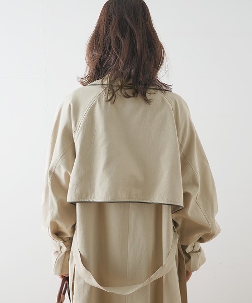 Futier land（フューティアランド）の「ワイドパイピングトレンチコート（トレンチコート・レディース・ベージュ/イエロー/ライトベージュ・FREE）」の17枚目の写真