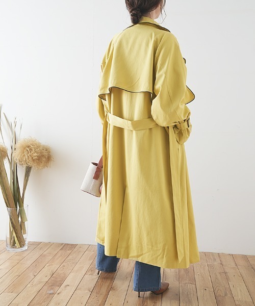 Futier land（フューティアランド）の「ワイドパイピングトレンチコート（トレンチコート・レディース・ベージュ/イエロー/ライトベージュ・FREE）」の12枚目の写真