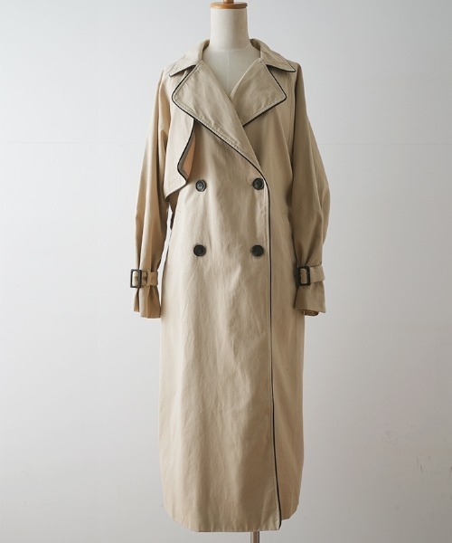 Futier land（フューティアランド）の「ワイドパイピングトレンチコート（トレンチコート・レディース・ベージュ/イエロー/ライトベージュ・FREE）」の14枚目の写真