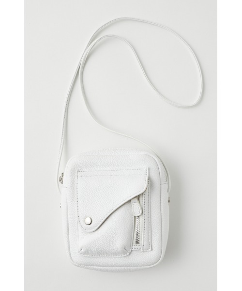 MOUSSY（マウジー）の「LEATHER MINI ポシェット（ショルダーバッグ・レディース・ホワイト/ブラック/パープル・FREE）」の2枚目の写真