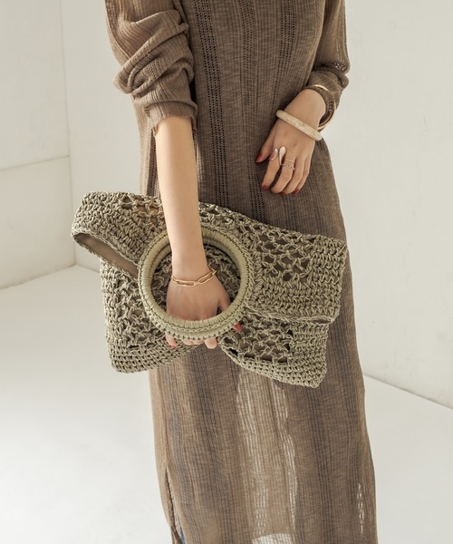 CAPRICIEUX LE'MAGE(カプリシューレマージュ)の「リングハンドルペーパートートバッグ(トートバッグ・レディース・ベージュ/カーキ/ブラック/アイボリー・FREE)」の11枚目の写真