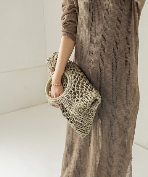 CAPRICIEUX LE'MAGE(カプリシューレマージュ)の「リングハンドルペーパートートバッグ(トートバッグ・レディース・ベージュ/カーキ/ブラック/アイボリー・FREE)」の12枚目の写真