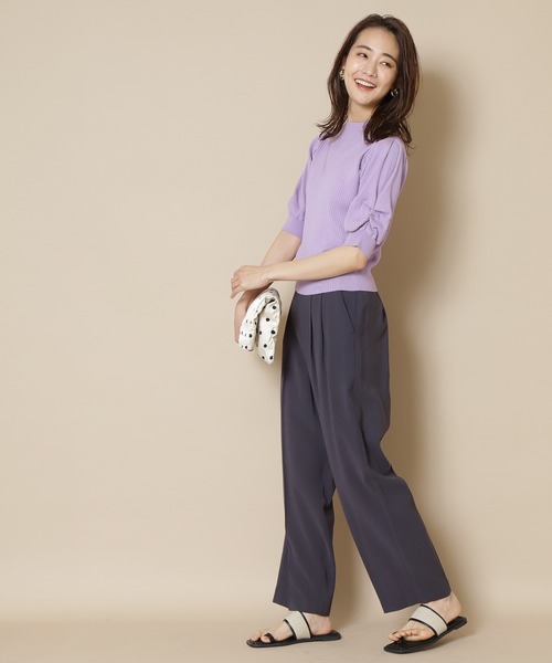 N.（N. Natural Beauty Basic）（エヌエヌナチュラルビューティーベーシック）の「２タックイージーパンツ（その他パンツ・レディース・ベージュ/パープル/グレー・MEDIUM）」の6枚目の写真