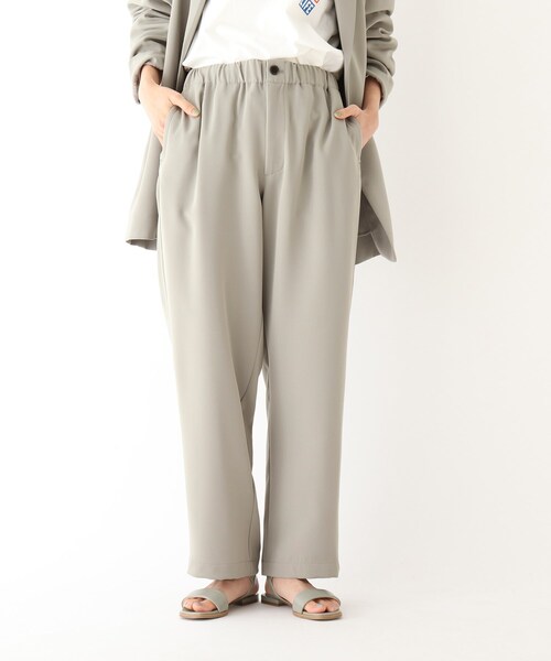 OPAQUE.CLIP(オペークドットクリップ)の「◆イージーダブルクロス ワイドパンツ【UNISEX】(スーツパンツ・レディース・ガンメタ/オリーブ/ブラック・38/42/40)」の2枚目の写真