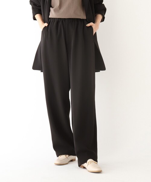 OPAQUE.CLIP(オペークドットクリップ)の「◆イージーダブルクロス ワイドパンツ【UNISEX】(スーツパンツ・レディース・ガンメタ/オリーブ/ブラック・38/42/40)」の1枚目の写真