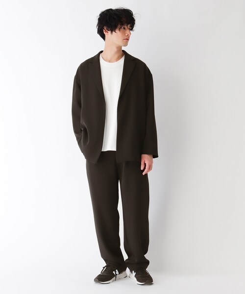 OPAQUE.CLIP(オペークドットクリップ)の「◆イージーダブルクロス ワイドパンツ【UNISEX】(スーツパンツ・レディース・ガンメタ/オリーブ/ブラック・38/42/40)」の6枚目の写真