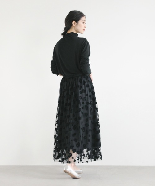 kaene（カエン）の「フロッキーレオパードスカート（スカート・レディース・ブラウン/ブラック・FREE）」の6枚目の写真