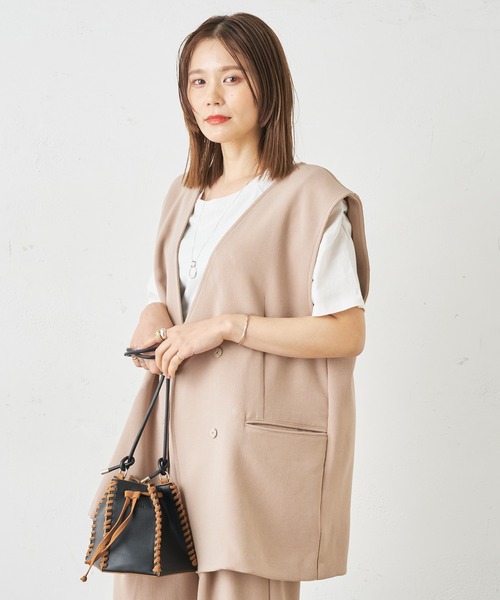 Omekashi（オメカシ）の「ジレ（ベスト・レディース・ブラック/オフホワイト/ベージュ・FREE）」の3枚目の写真